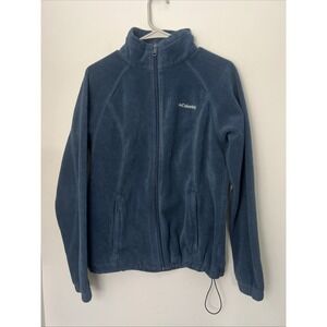 Ladies Columbia Fleece Full Zip Hiking Jacket Navy Size L